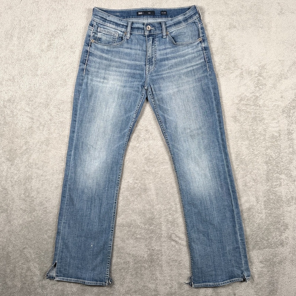 BKE Jeans Mens 31x32 Blue Jake Medium Wash Zip Fly Stretch Denim *